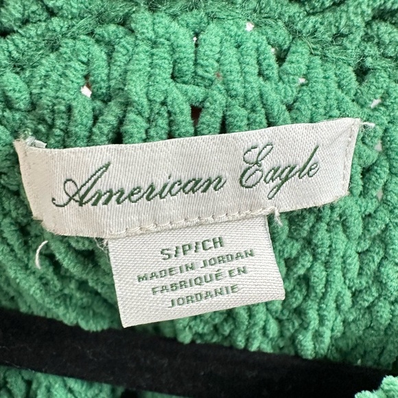 AMERICAN EAGLE Oversized green-brown large knit woman bohemian casual sweaters - Picture 9 of 16